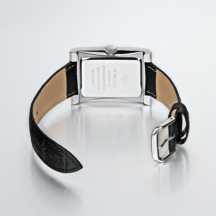 Herrklocka Wwoor Fantastic.  Steel / Black. Leather Black. Quartz Japan