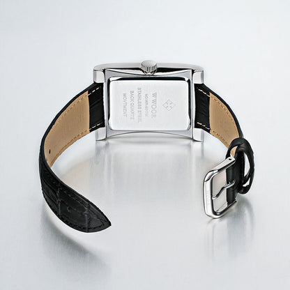 Herrklocka Wwoor Fantastic.  Steel / Black. Leather Black. Quartz Japan