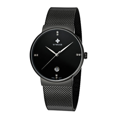 Herrklocka WWoor Classic. Black / Black. Mesh Black. Quartz Japan