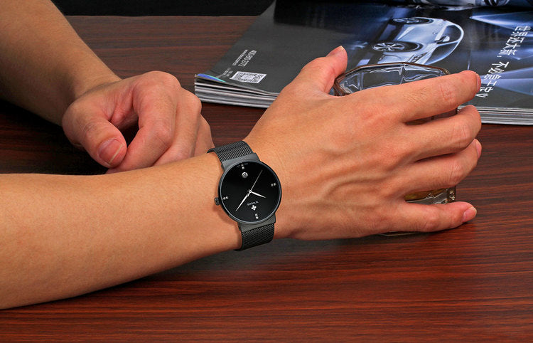 Herrklocka WWoor Classic. Black / Black. Mesh Black. Quartz Japan