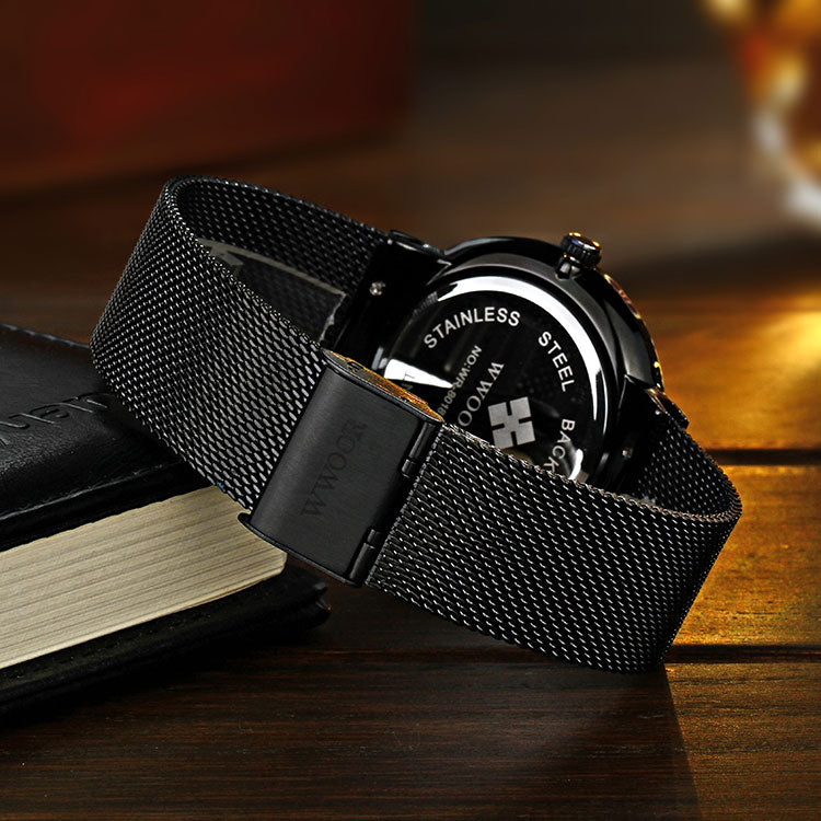 Herrklocka WWoor Classic. Black / Black. Mesh Black. Quartz Japan
