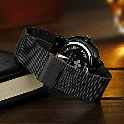Herrklocka WWoor Classic. Black / Black. Mesh Black. Quartz Japan