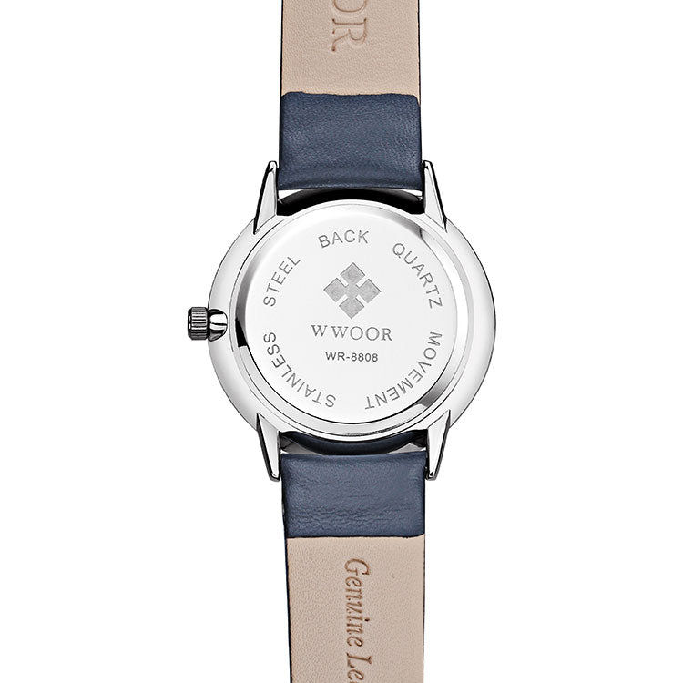 Herrklocka Wwoor Korfu.  Blue / Blue. Leather Blue. Quartz Japan