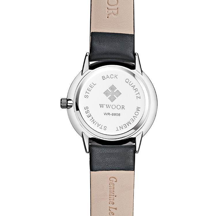 Herrklocka Wwoor Korfu. Black / Black. Leather Black. Quartz Japan