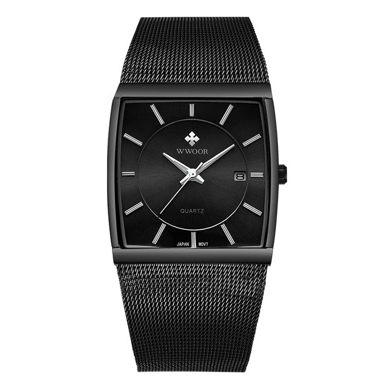 Herrklocka Wwoor Cannes.  Black / Black. Mesh Black. Quartz Japan