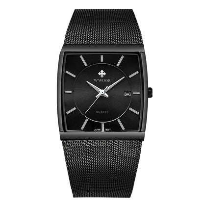 Herrklocka Wwoor Cannes.  Black / Black. Mesh Black. Quartz Japan