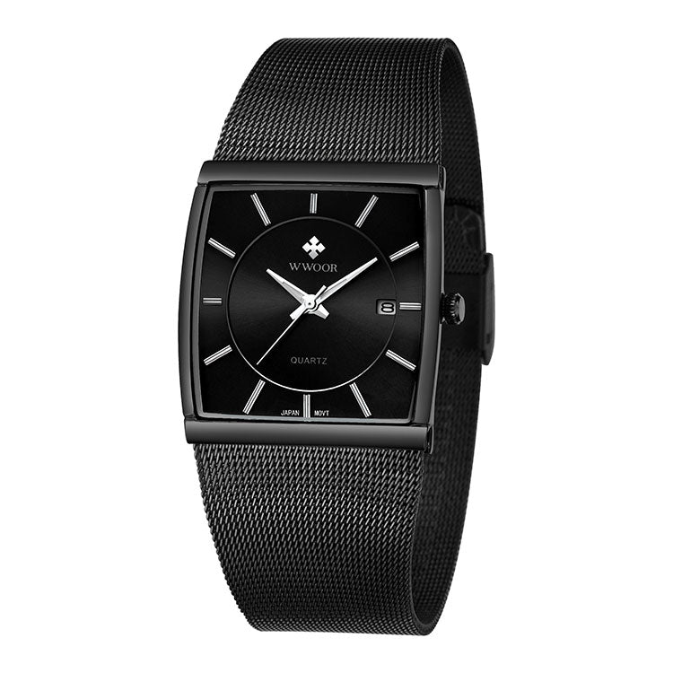 Herrklocka Wwoor Cannes.  Black / Black. Mesh Black. Quartz Japan