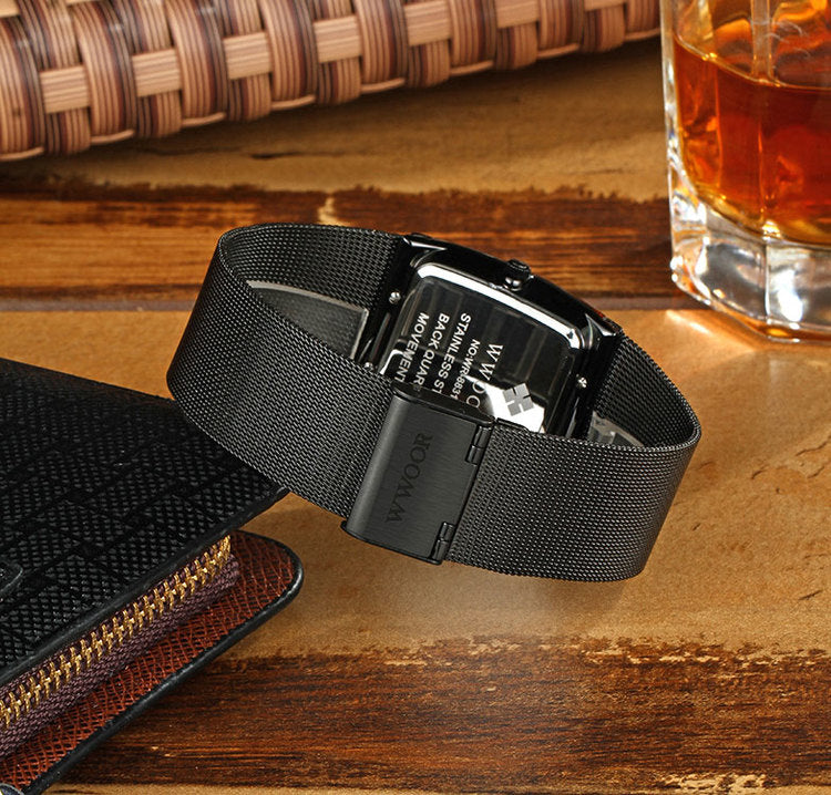 Herrklocka Wwoor Cannes.  Black / Black. Mesh Black. Quartz Japan