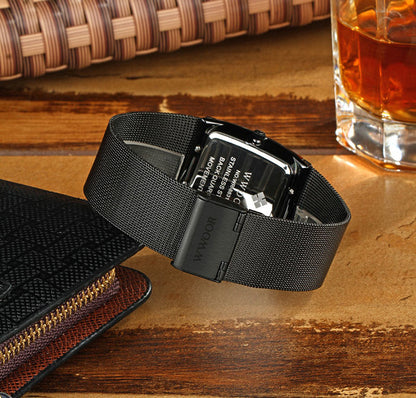 Herrklocka Wwoor Cannes.  Black / Black. Mesh Black. Quartz Japan