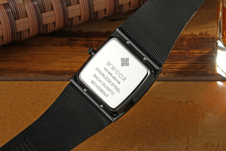 Herrklocka Wwoor Cannes.  Black / Black. Mesh Black. Quartz Japan