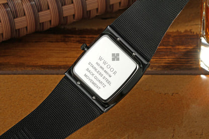 Herrklocka Wwoor Cannes.  Black / Black. Mesh Black. Quartz Japan