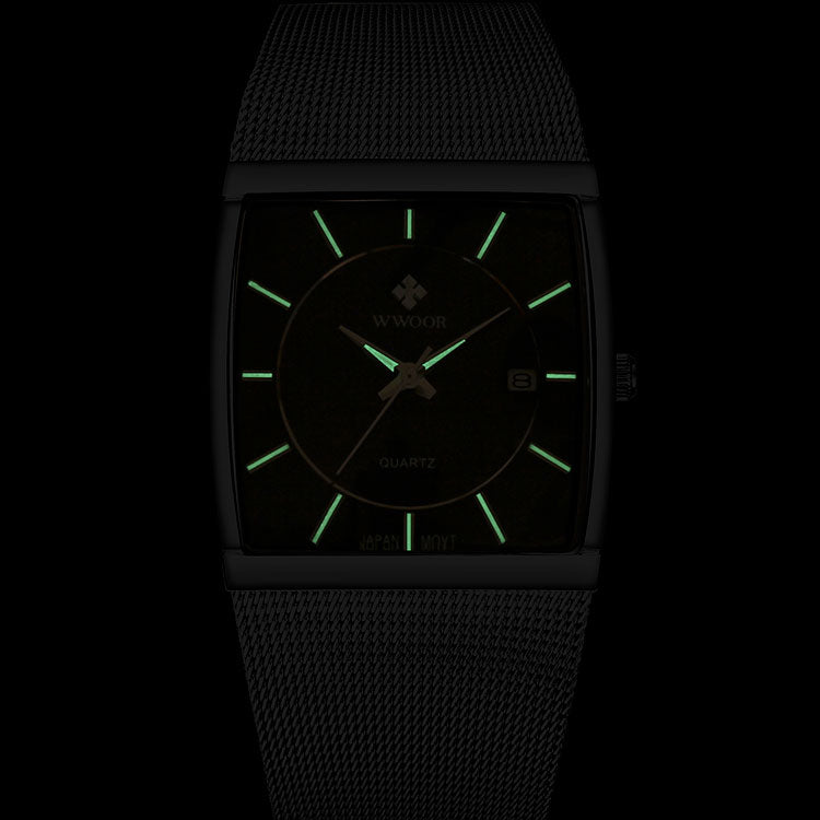 Herrklocka Wwoor Cannes.  Black / Black. Mesh Black. Quartz Japan