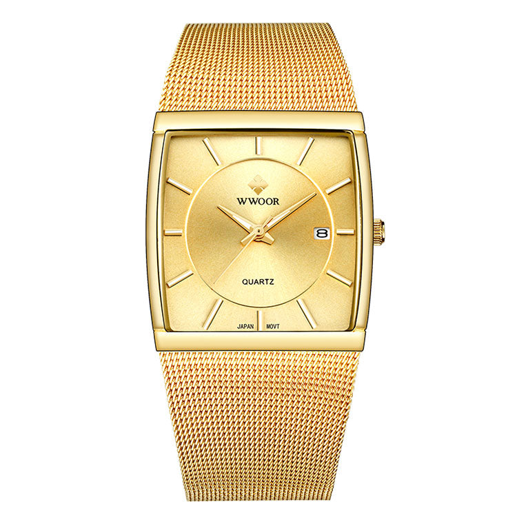 Herrklocka Wwoor Cannes. Gold / Gold. Mesh Gold. Quartz Japan