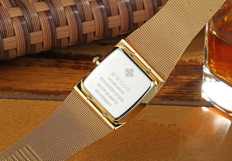 Herrklocka Wwoor Cannes. Gold / Gold. Mesh Gold. Quartz Japan