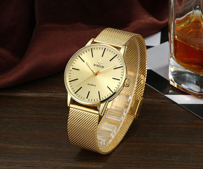 Herrklocka Wwoor Classico. Gold / Gold. Mesh Gold. Quartz Japan