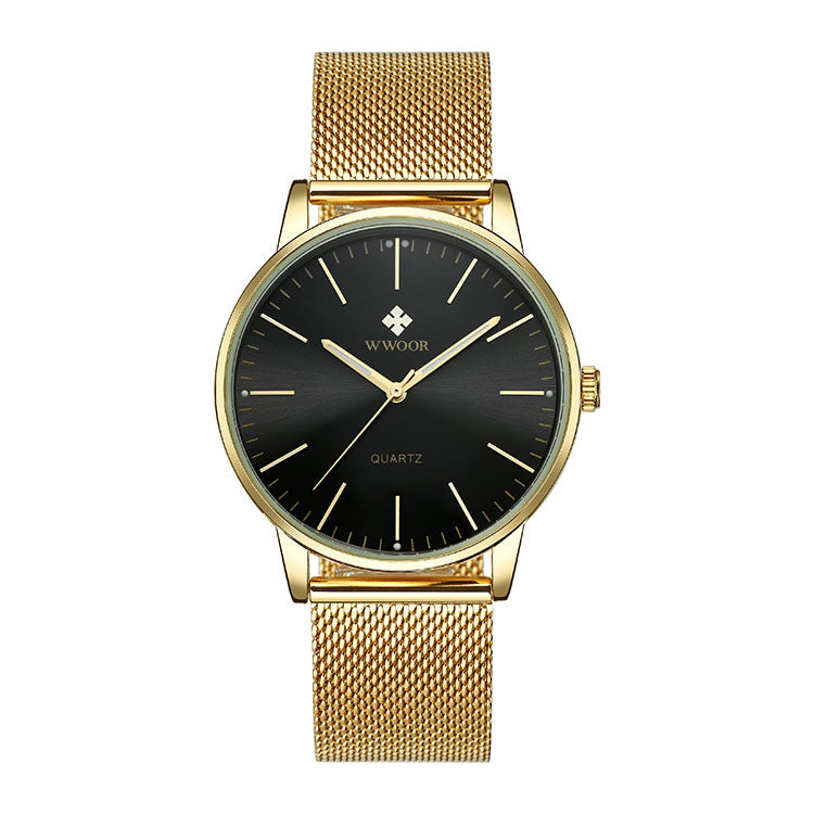 Herrklocka Wwoor Classico. Gold / Black. Mesh Gold. Quartz Japan