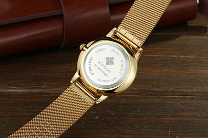 Herrklocka Wwoor Classico. Gold / Black. Mesh Gold. Quartz Japan