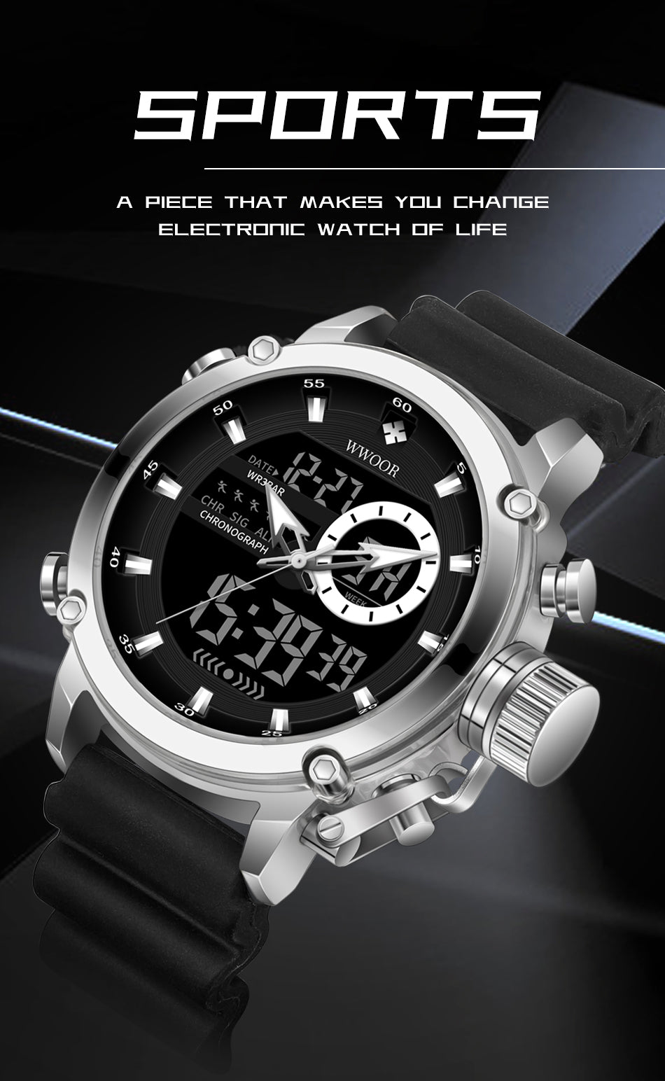 Wwoor Active Sport Leather - Steel - Black