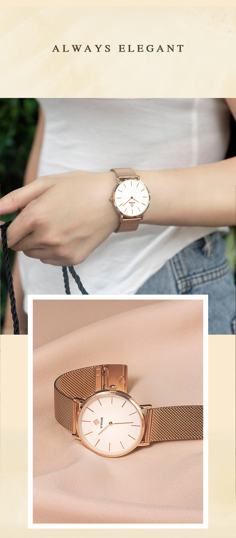 Wwoor Marbella Exelente Mesh Gold- White