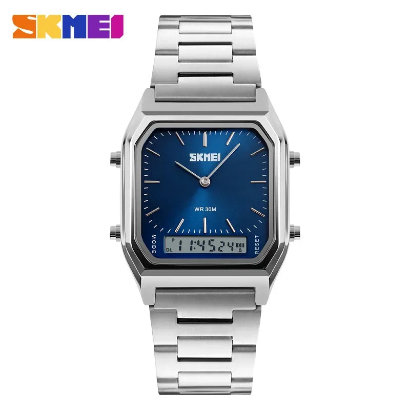 RetroLux Analog - Digital  Steel - Blue Unisex