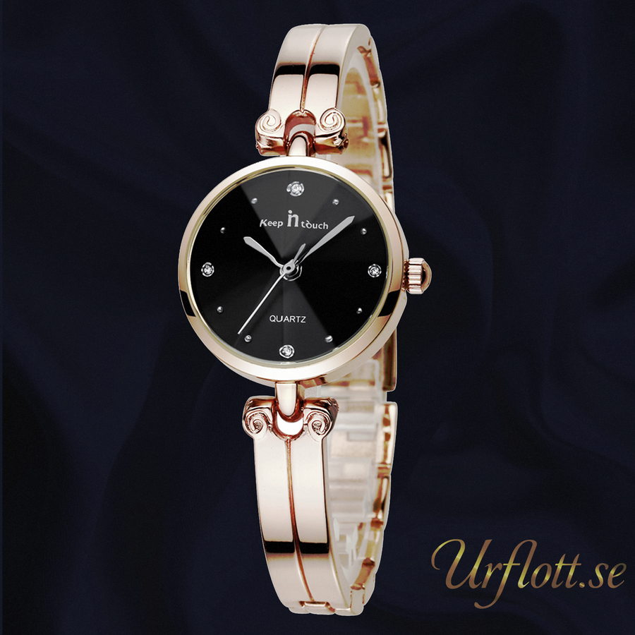 Keep in Touch Damklocka Paris, Rose / Black / Rose, Quartz Japan