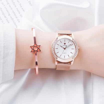 Wwoor Beauti Diamond. Rose´ / Pink. Mesh Rose. Japan Quartz
