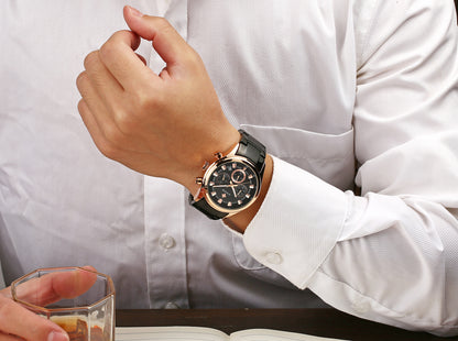 Herrklocka Wwoor Business Style Rose / Black / Black, Quartz Japan