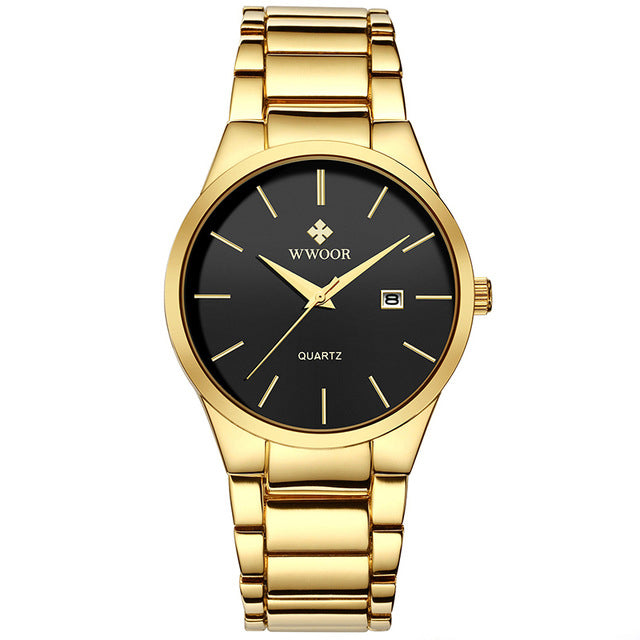 Herrklocka Wwoor Wall Street Gold / Black / Gold, Quartz Japan