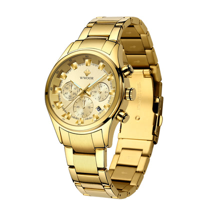 Herrklocka Wwoor Business Style Gold / Gold / Gold, Quartz Japan