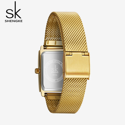 Damklocka SK Florence Gold / Gold Mesh Gold. Quartz Japan