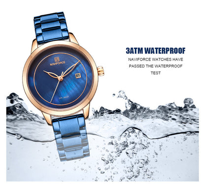 Damklocka NaviForce Formidable Blue / Gold / Blue. Quartz Japan