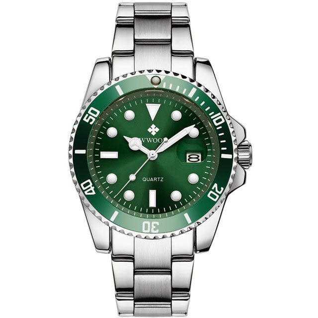 Herrklocka Wwoor Mariner, Steel / Green / Steel, Quartz Japan