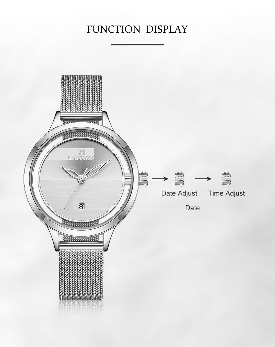 Damklocka NaviForce Monaco Steel / Steel /  Mesh steel