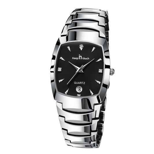 Keep in Touch Twin. Steel / Black. Steel. Japan Quartz