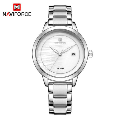 Damklocka NaviForce Formidable Steel / White / Steel. Quartz Japan