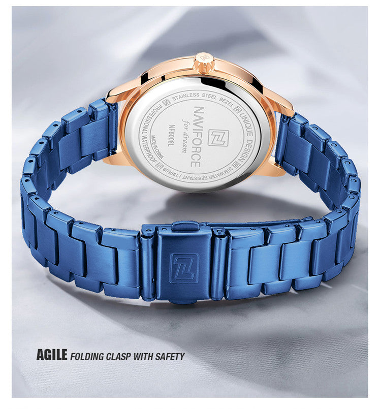 Damklocka NaviForce Formidable Blue / Gold / Blue. Quartz Japan