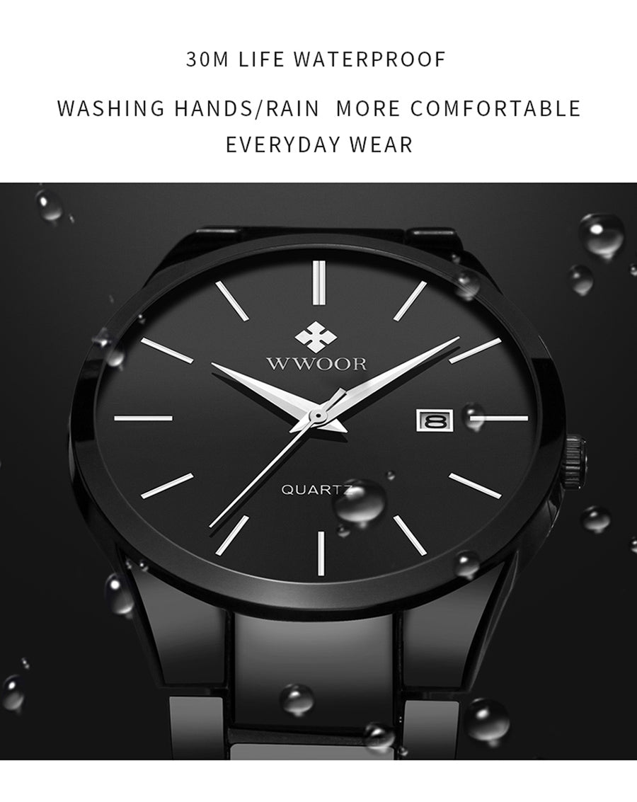 Herrklocka Wwoor Wall Street, Black / Black / Black, Quartz Japan