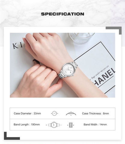 Damklocka NaviForce Formidable Steel / White / Steel. Quartz Japan