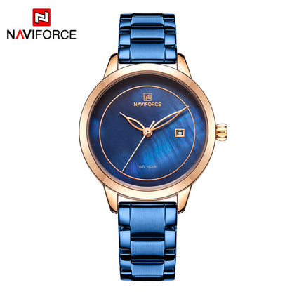 Damklocka NaviForce Formidable Blue / Gold / Blue. Quartz Japan