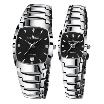 Keep in Touch Twin. Steel / Black. Steel. Japan Quartz