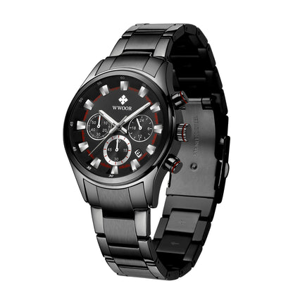 Herrklocka Wwoor Business Style, Black / Black / Black, Quartz Japan