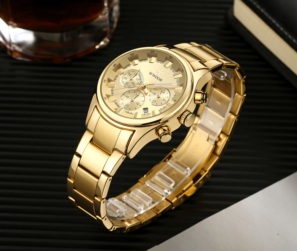 Herrklocka Wwoor Business Style Gold / Gold / Gold, Quartz Japan