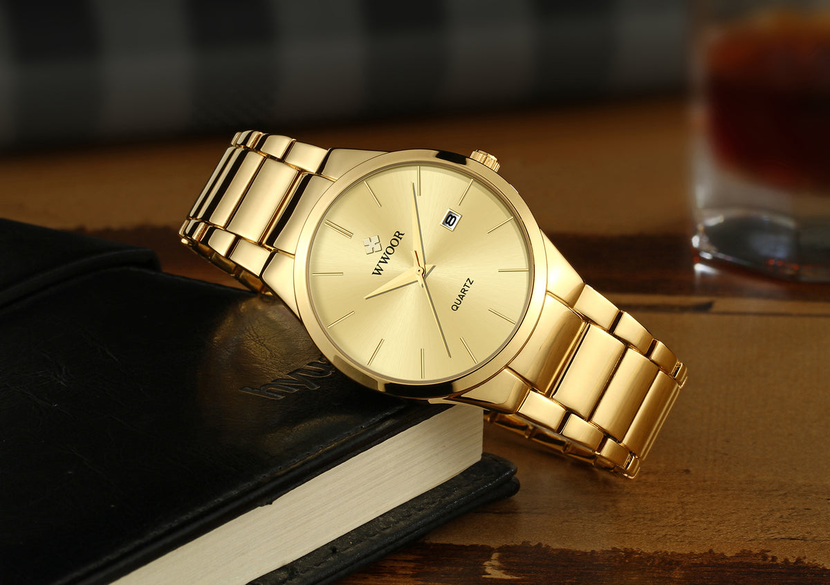 Herrklocka Wwoor Wall Street Gold / Gold / Gold, Quartz Japan