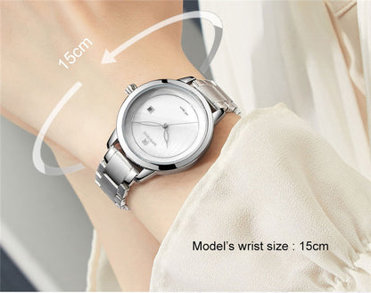 Damklocka NaviForce Formidable Steel / White / Steel. Quartz Japan