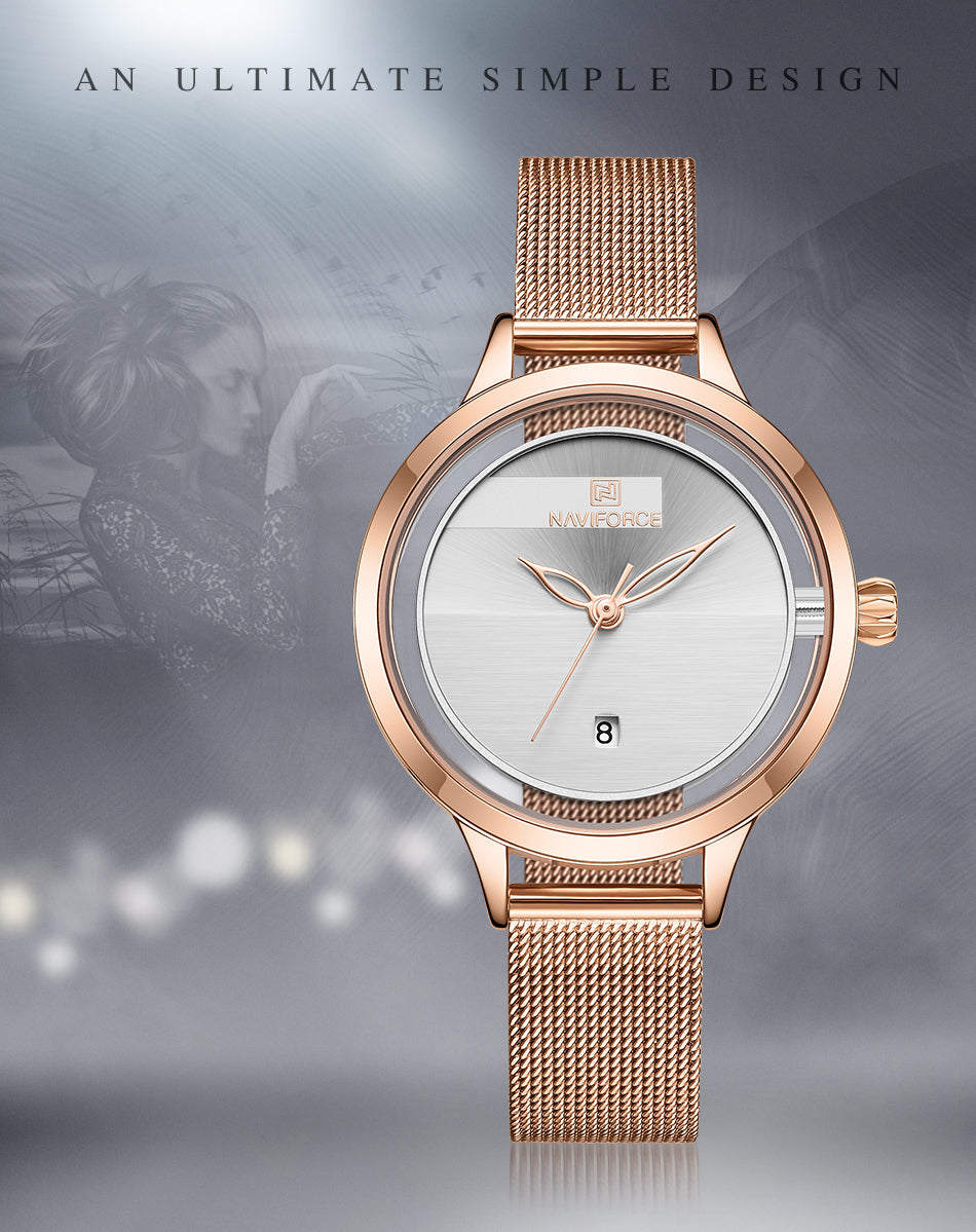 Damklocka Naviforce Monaco Gold / Steel / Mesh Gold