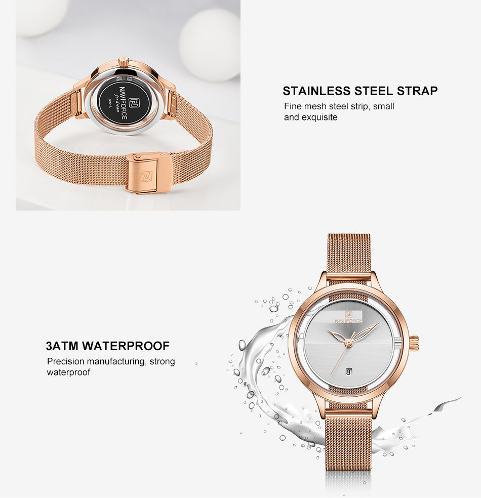 Damklocka Naviforce Monaco Gold / Steel / Mesh Gold