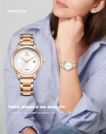 Damklocka NaviForce Formidable  Rose´/ White / Rose´. Quartz Japan
