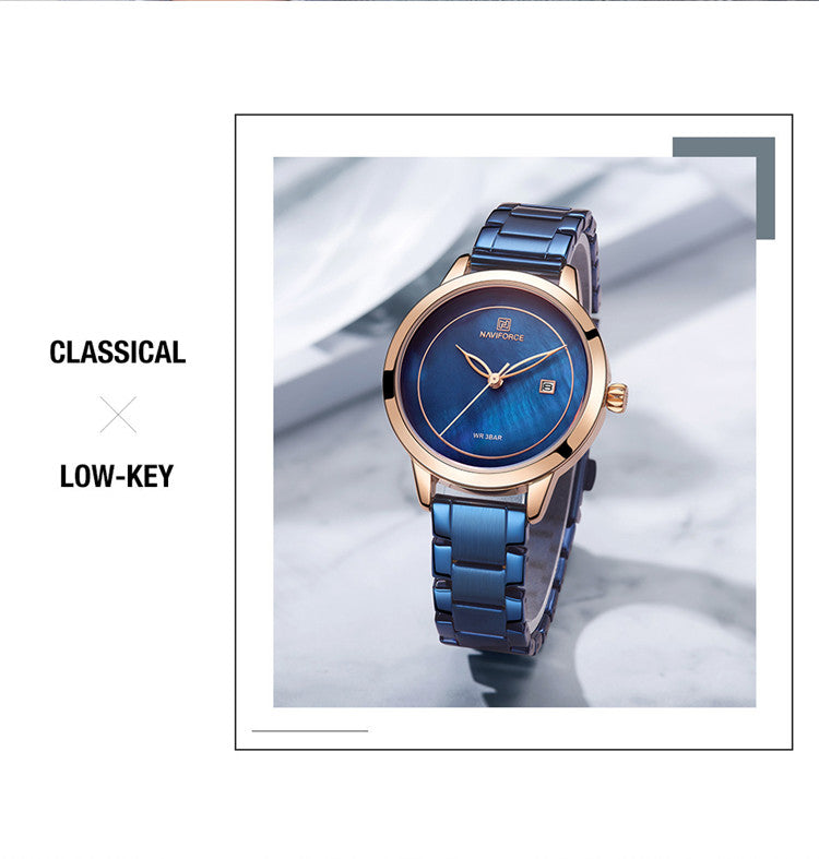 Damklocka NaviForce Formidable Blue / Gold / Blue. Quartz Japan