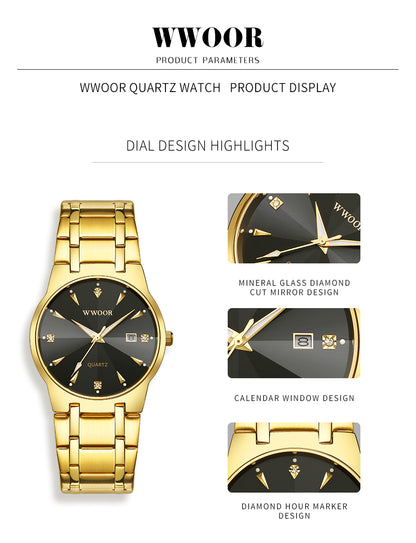 Herrklocka Wwoor Superior, Gold / Gold / Gold, Quartz Japan