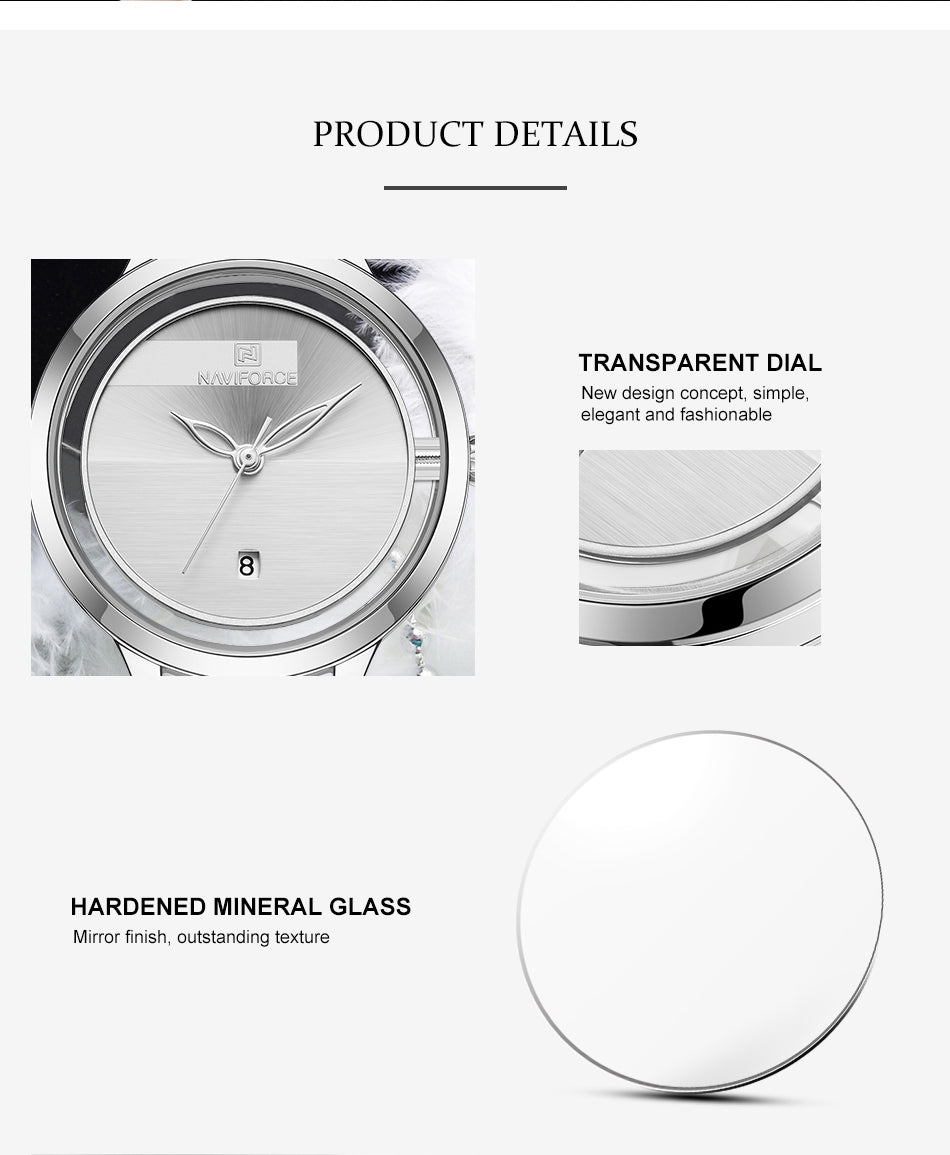 Damklocka NaviForce Monaco Steel / Steel /  Mesh steel